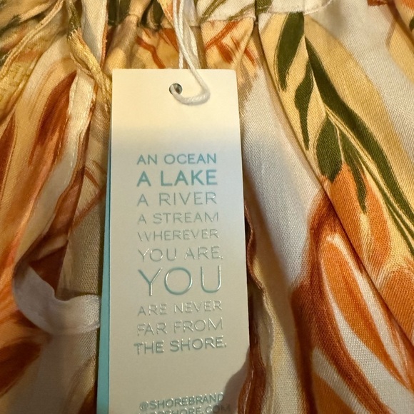 High Waist Orange and Green Tropical Leaf Shorts - Picture 4 of 7